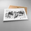 Gerahmtes Poster - Weißer Rahmen - Alpen Schnee Monochrom - Produktbild-Vorschau 3