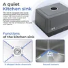 ANW HOME Nerezový dřez pod pracovní desku 44x44 cm, 1 mísa, Náhled obrázku produktu 4