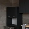 A modern laundry room with black cabinets and a washing machine. Podgląd zdjęcia produktu