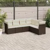 vidaXL 6-tlg. Garten-Sofagarnitur mit Kissen Braun Poly Produktbild-Vorschau 2