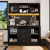 Moderní kuchyňská skříňka s LED osvětlením, vysoká skříň do Náhled obrázku produktu 7