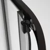 Close-up of a shower door roller mechanism on a curved track. Produktbild-Vorschau