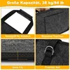 Filz Holzkorb XL 50x35x23cm Schwarz mit Festseilen, 50L, Produktbild-Vorschau 3