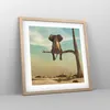Gerahmtes Poster - Rahmen in heller Eiche - Elefant sitzend Produktbild-Vorschau 8
