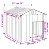 Casetta Cani con Tetto Antracite 117x153x123 cm Acciaio Anteprima dell’immagine prodotto 4