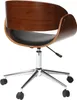 Miliboo - Design-Stuhl auf Rollen Schwarz und Nussbaum BENT Produktbild-Vorschau 4