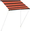 stiahnuteľná markíza vidaXL 150 × 150 cm oranžová a hnedá Náhľad obrázku produktu 1