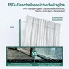 Diagram illustrating the difference between tempered glass with and without an explosion-proof film. Produktbild-Vorschau