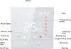 A diagram of a smart thermostat with labels pointing to different features and functions. Produktbild-Vorschau