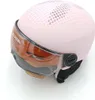 A pink helmet with a brown visor. Anteprima dell’immagine prodotto
