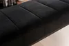 Close-up view of a black upholstered bench. Podgląd zdjęcia produktu