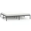 A black metal bed frame with a white mattress on a white background. Podgląd zdjęcia produktu