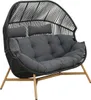 nabbi Rattan-Zweisitzer Haldon - schwarz / natur / Produktbild-Vorschau 1