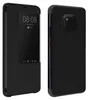 A black flip cover case for a Huawei Mate 20 Pro is shown from two angles, front and back. Podgląd zdjęcia produktu
