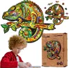 Holzpuzzle Chamäleonpuzzle Buntes Puzzleset A3 Dekoration Produktbild-Vorschau 7