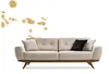 Klassische Sofa 2 Sitz Design Wohnzimmer Polster Holz Leder Produktbild-Vorschau 3