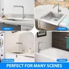 A collage of four images showing a kitchen faucet in different settings: a kitchen sink, a bar sink, a laundry room sink, and a bathtub faucet. Produktbild-Vorschau