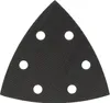 A black triangular sanding pad with six circular holes. Anteprima dell’immagine prodotto