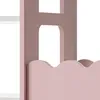 A close-up view of a pink children's coat rack with a scalloped edge and a cutout detail. Náhled obrázku produktu