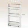 COSTWAY Nischenwagen 13cm breit, 4 Etagen Küchenwagen Produktbild-Vorschau 3