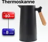Thermos 1 L Isolierkanne Thermoskanne Glaskolbe Schwarz Produktbild-Vorschau 3
