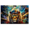 Leinwandbild Löwe Tiere Bunt 120x80 Feeby Bunt bild für die Produktbild-Vorschau 3