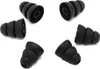 Six black silicone earbud tips arranged in a circular pattern on a white background. Podgląd zdjęcia produktu