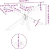 A technical drawing of a table base with dimensions and measurements. Náhled obrázku produktu