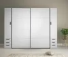 Veľká šatníková skriňa 270 cm so šuplíkmi GIRADOT - biela / Náhľad obrázku produktu 2