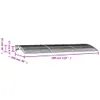 vidaXL Tettoia per porte grigio 300x100 cm in policarbonato Anteprima dell’immagine prodotto 7