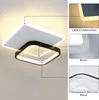 A modern ceiling light with a square design, shown from a low angle. Insets highlight the LED strips, acrylic material, and silicone strip. Produktbild-Vorschau