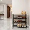 Półka na buty czarna metalowa 4-poziomowa z półką 60x30x57 Podgląd zdjęcia produktu 7