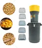 A collage showing different grains and a grain mill with accessories. Podgląd zdjęcia produktu