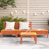 The Living Store Gartensofa 3-Sitzer Wachsbraun Massivholz Produktbild-Vorschau 4