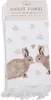 Clayre & Eef Gästehandtuch 40x66 cm Weiß Braun Baumwolle Produktbild-Vorschau 3