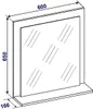 A technical drawing of a bathroom mirror with dimensions indicated. Produktbild-Vorschau