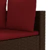 7-tlg. Garten-Sofagarnitur mit Kissen Braun Poly Rattan Produktbild-Vorschau 6