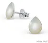 Tropfen Ohrstecker: 925 Silber Ohrringe White Shell Produktbild-Vorschau 1