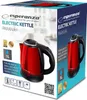 Schnurloser Wasserkocher 1L 1350W Edelstahl Rot Produktbild-Vorschau 4