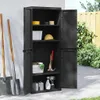 vidaXL Gartenschrank Schwarz 65x37x165 cm PP Produktbild-Vorschau 2