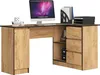 A corner desk with a computer monitor, office supplies, and storage compartments. Produktbild-Vorschau