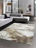 Tappeto motivo marmo con fibre lucide marrone beige argento Anteprima dell’immagine prodotto 1