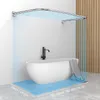 Douchegordijnstang U/L-Form 75×(150-190)×75 cm, Edelstahl, 24 Ringe Voir les images du produit