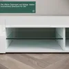 SONNI Armoire TV Blanc brillant 160 x 39 x 30cm Équipée Voir les images du produit 6