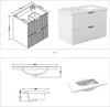 Waschtisch mit Unterschrank 80cm RIVA Badmöbel Set Weiß Produktbild-Vorschau 7