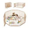 Laufgitter Baby faltbar aus Holz 152 x 152 cm – Baby Produktbild-Vorschau 1