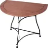 A half-round wooden table with a black metal base, shown against a white background. Produktbild-Vorschau