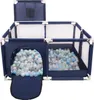 Selonis Baby laufgitter mit Korb 125x125cm 100 Bunten Bälle Produktbild-Vorschau 1