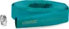 A teal flat hose and a metal clamp are shown on a white background. Produktbild-Vorschau