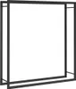 A black metal firewood rack is shown against a white background. Podgląd zdjęcia produktu